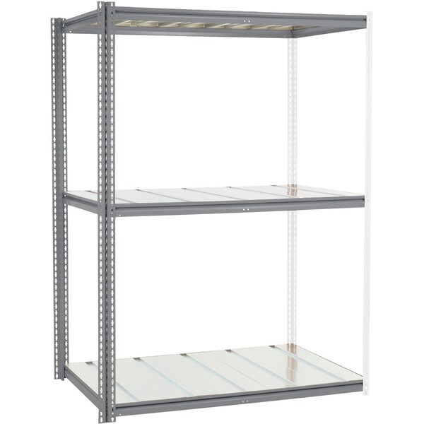 Global Industrial High Cap. Add-On Rack 60Wx36Dx84H 3 Levels Steel Deck 1300lb Per Level GRY 581014GY - main